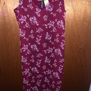 Dark pink floral mini dress